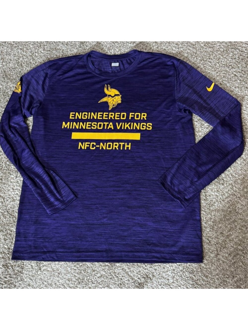 Nike Minnesota Vikings Team Issue Shirt Men L Purple Dri-FIT Sideline NFL